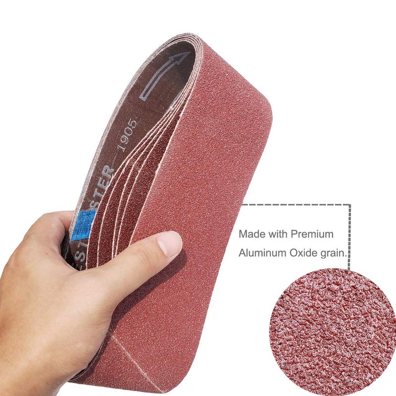 Sackorange 20 PCS 3 inch x 21 inch Abrasive Sanding Belts - 5 Each of 40 80 120 240 Grit Aluminum Oxide Sanding Belts For Belt sander (3 x 21 inch) - Image 4